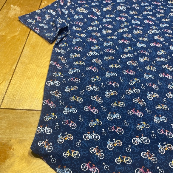 Johnston Murphy Button Down Performance Shirt Bicycle All Over Print Small - Picture 13 of 16